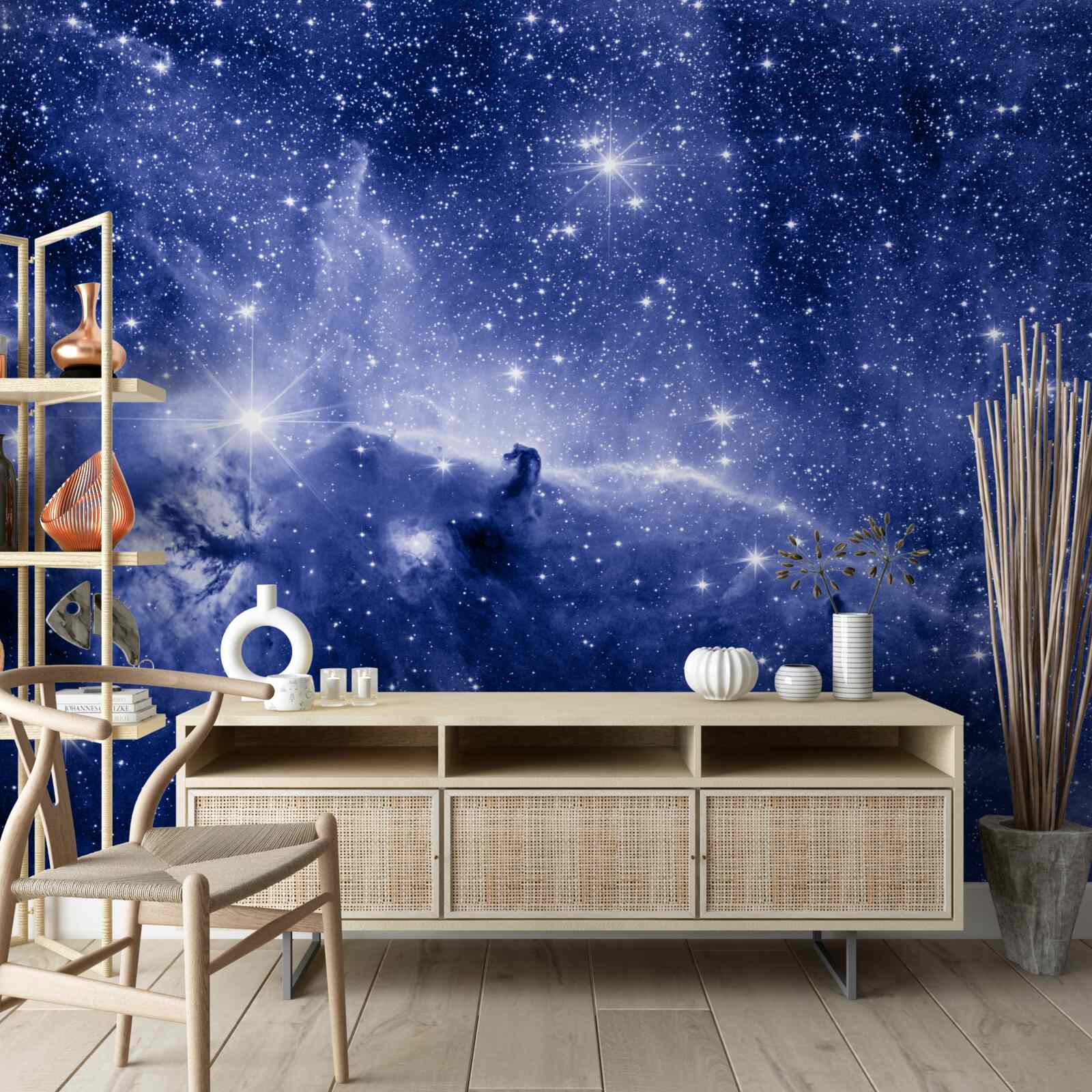 Fototapeta noc wypełniona kosmicznymi gwiazdami