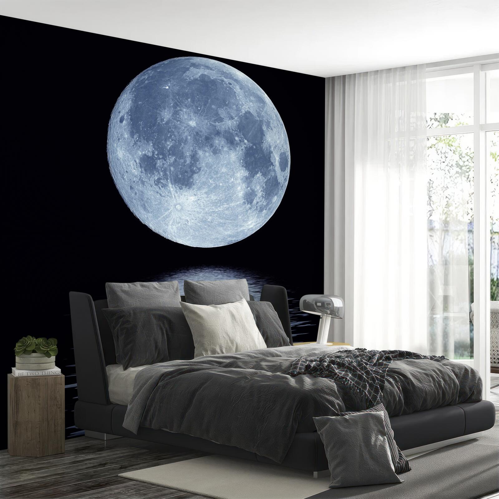 Fototapeta odbicie księżyca w pełni na powierzchni wody