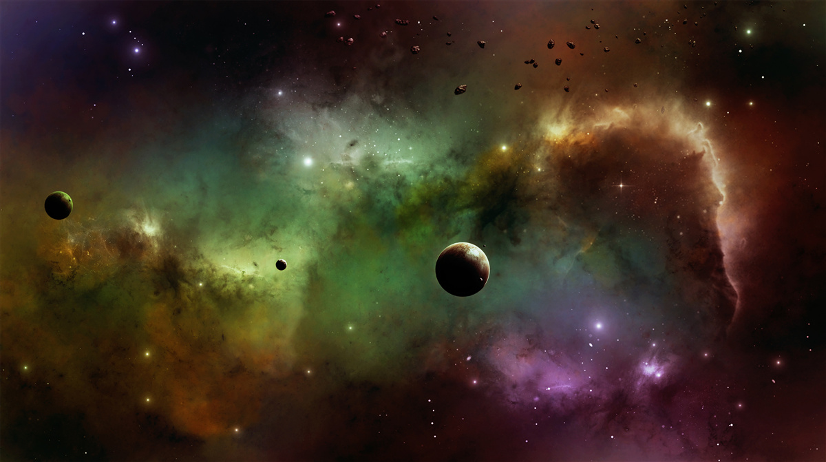 Fototapeta wyjątkowy wielokolorowy wszechświat