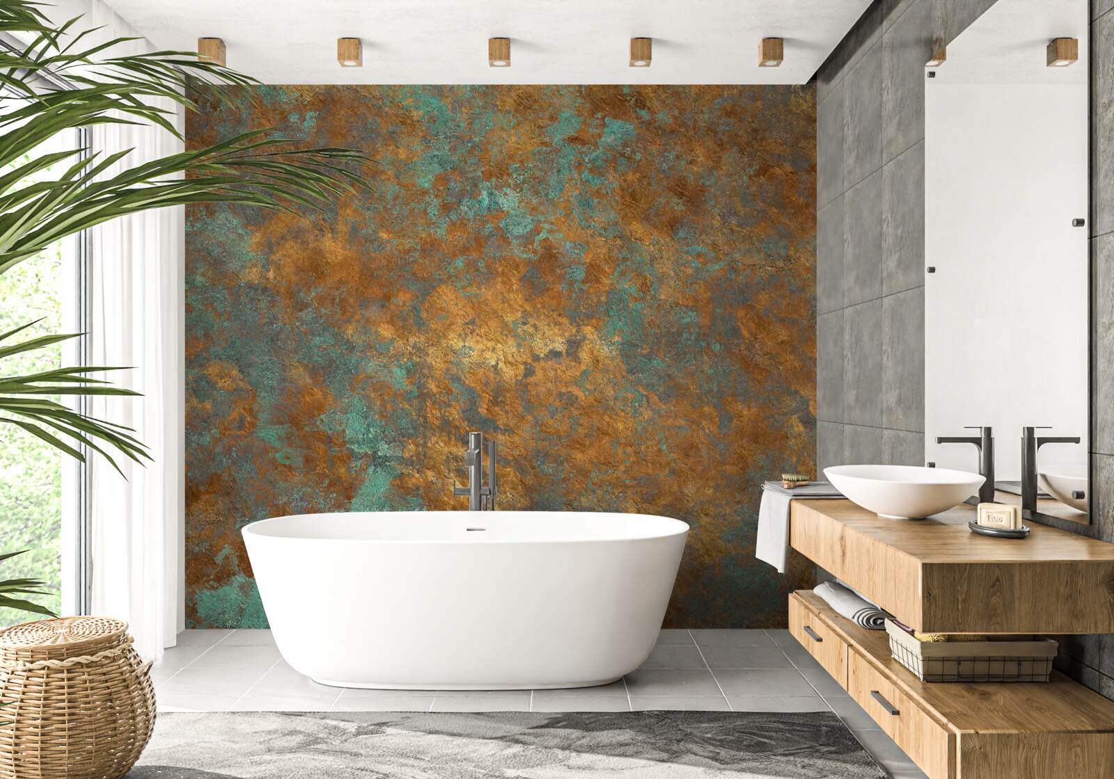 Fototapeta odbicia brązu z niuansami turkusu