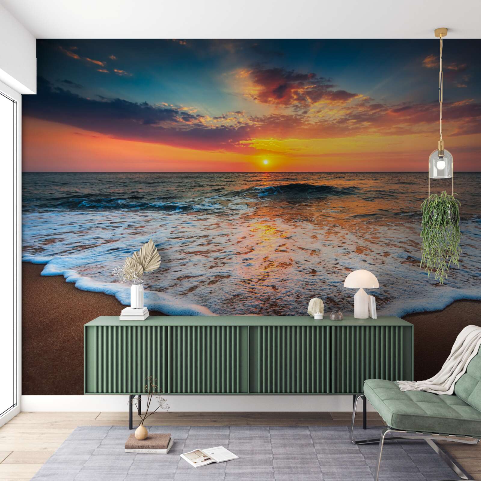 Fototapeta hipnotyzujące wejście słońca nad powierzchnię wody