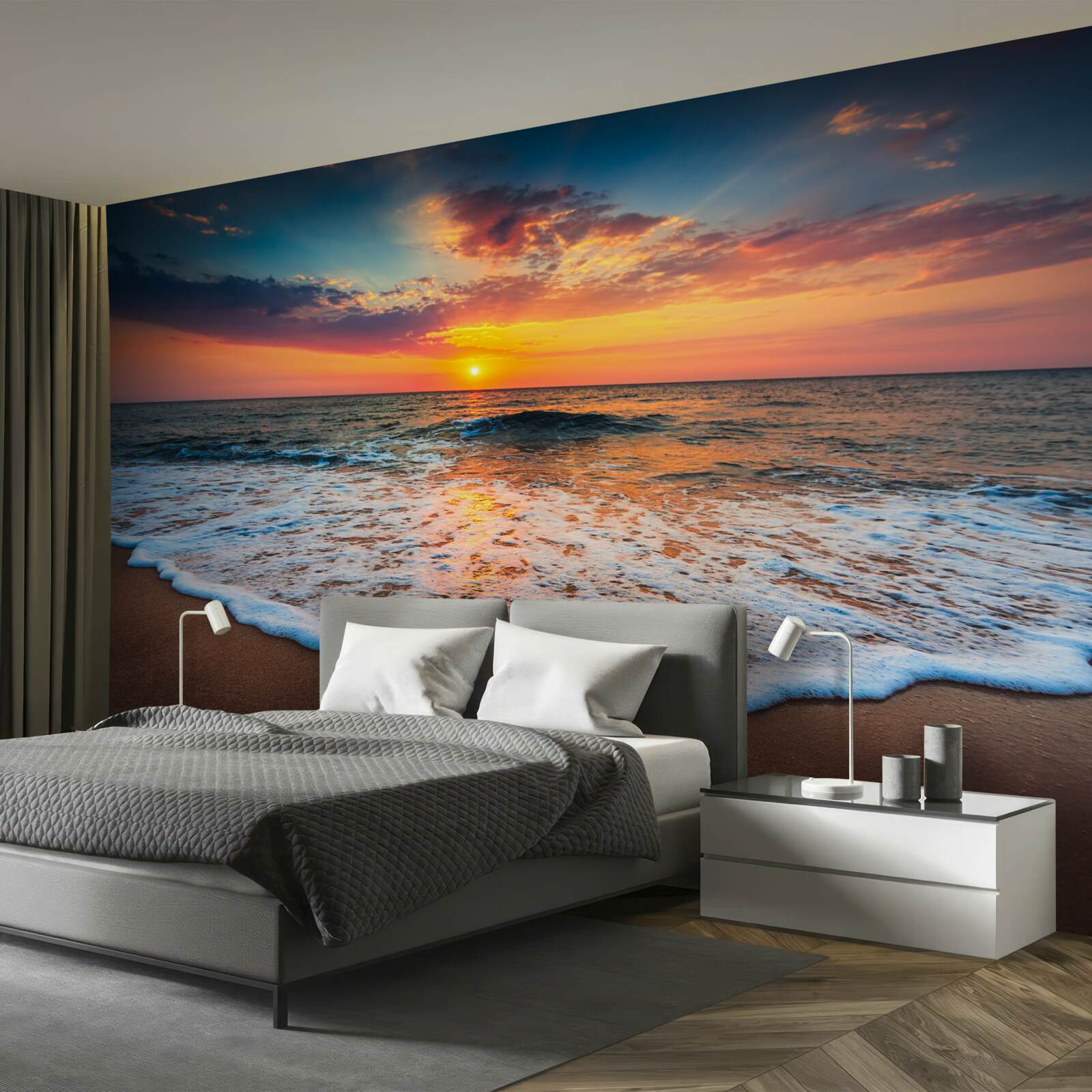 Fototapeta hipnotyzujące wejście słońca nad powierzchnię wody