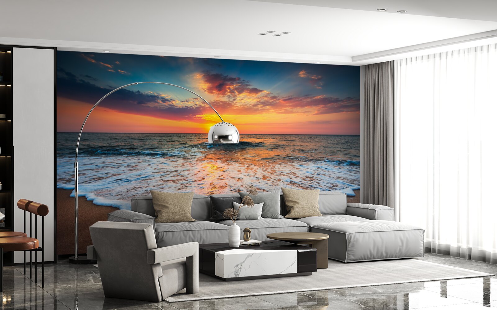 Fototapeta hipnotyzujące wejście słońca nad powierzchnię wody