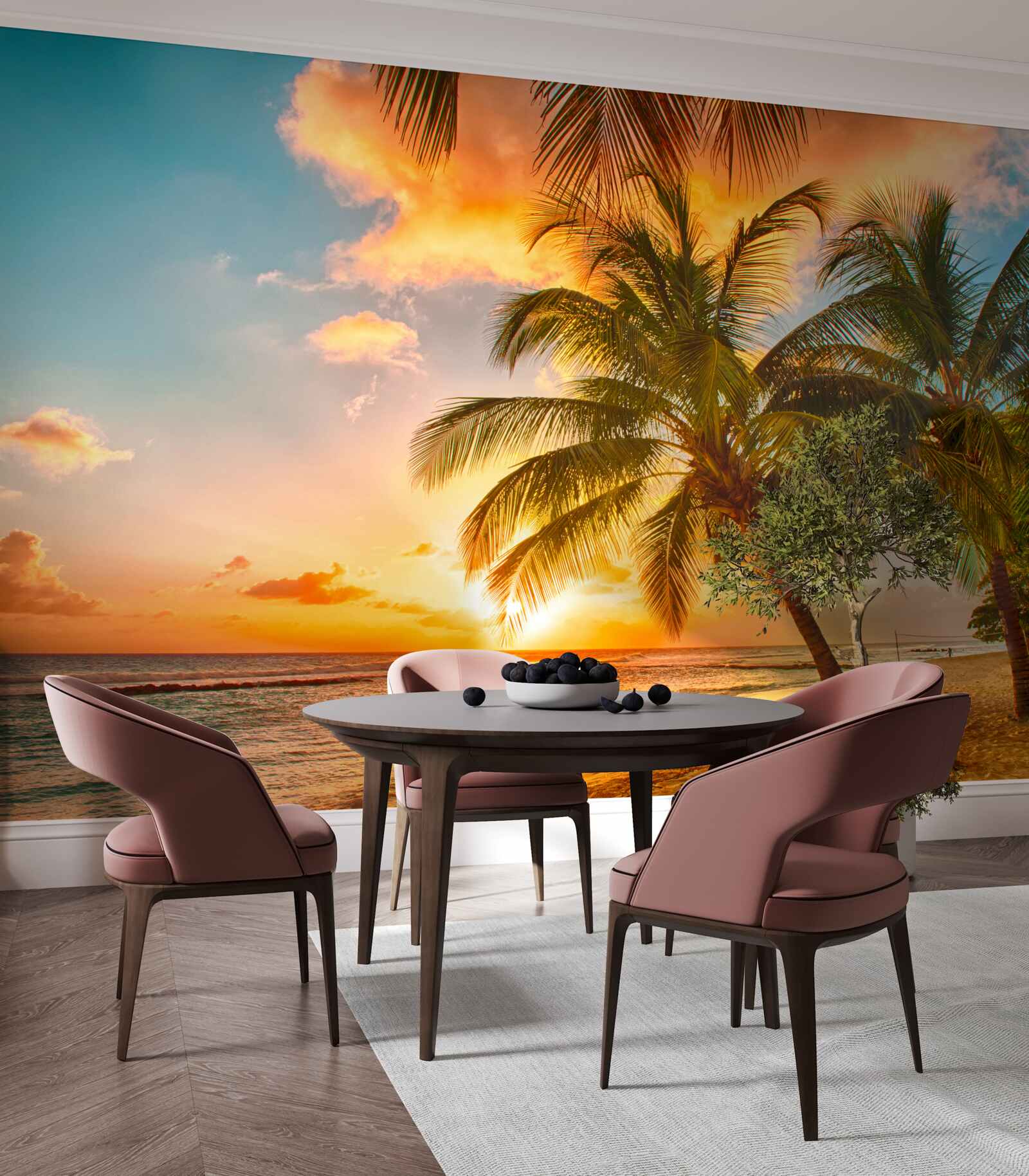 Fototapeta hipnotyzujący zachód słońca w letni dzień