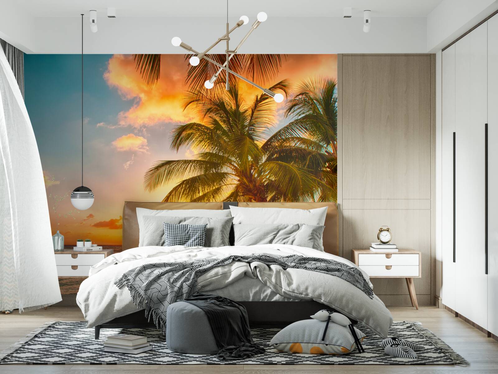 Fototapeta hipnotyzujący zachód słońca w letni dzień