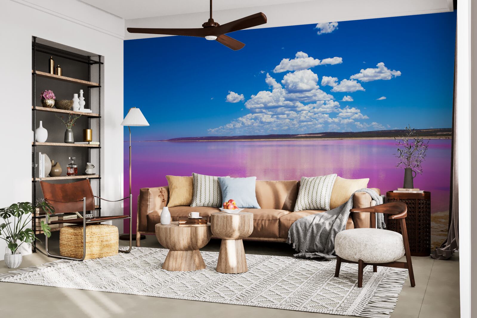 Fototapeta laguna hutt z różowymi wodami