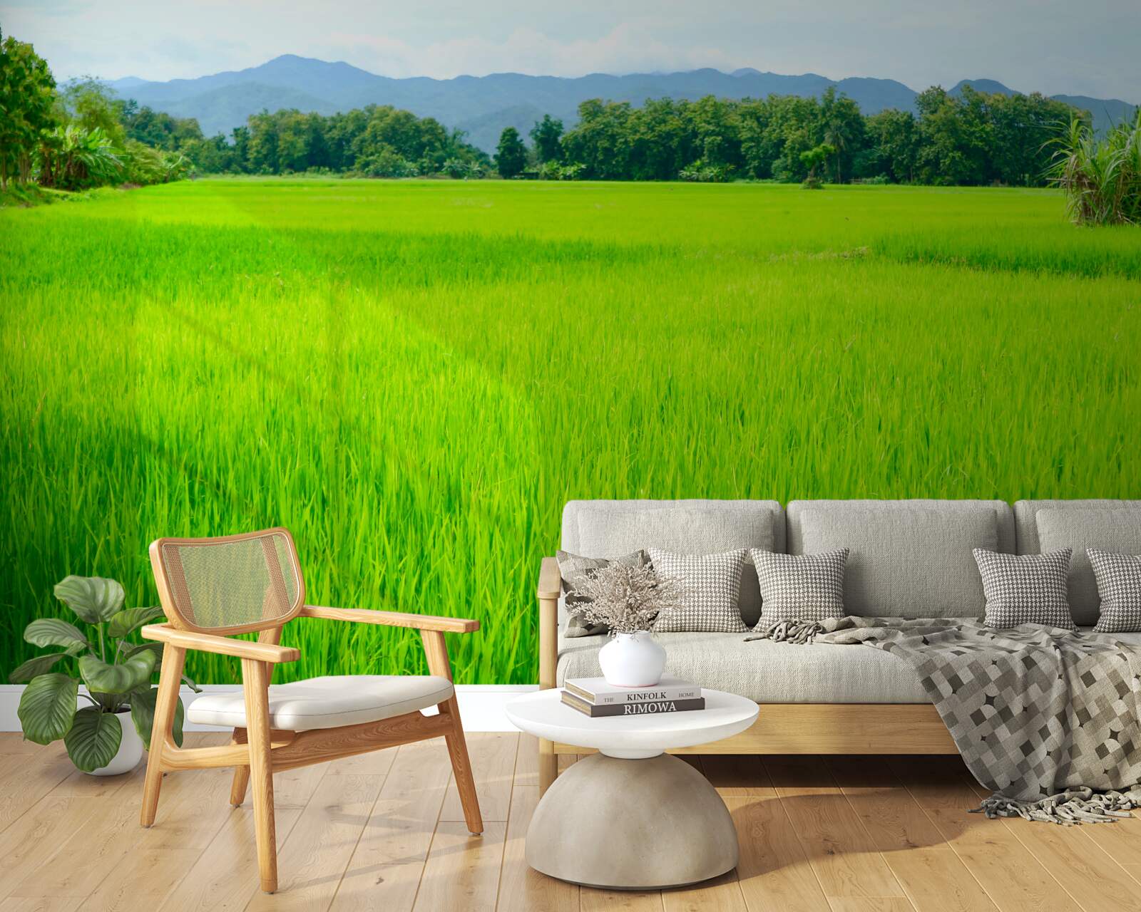 Fototapeta Łąka porośnięta zielenią w górach