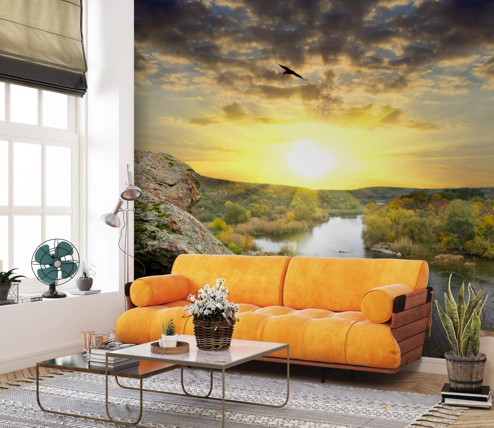 Fototapeta jesienne słońce przechodzi w chłodny zachód słońca