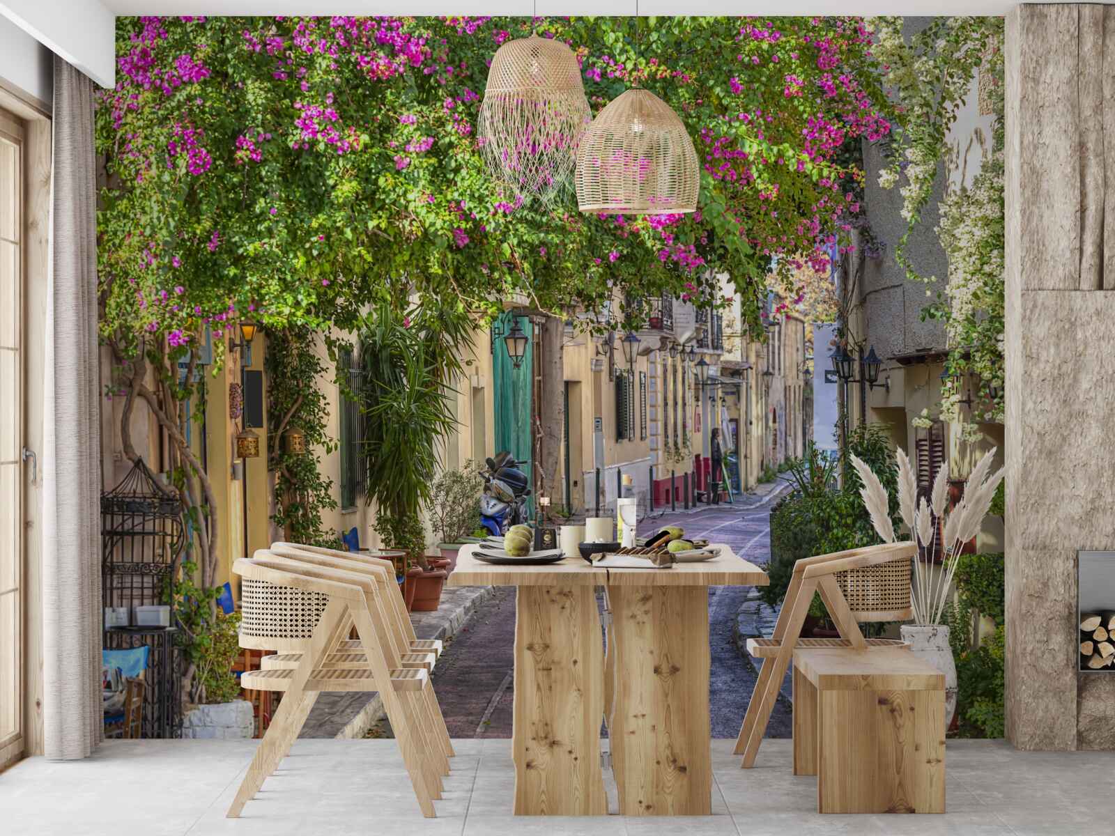 Fototapeta ulica pieściona malowniczą zielenią umiejętnie tworzy atmosferę komfortu