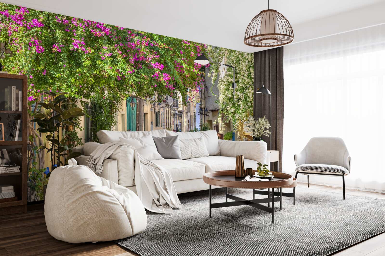 Fototapeta ulica pieściona malowniczą zielenią umiejętnie tworzy atmosferę komfortu