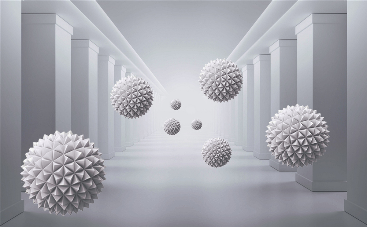 Fototapeta kule znikają w niekończącym się korytarzu