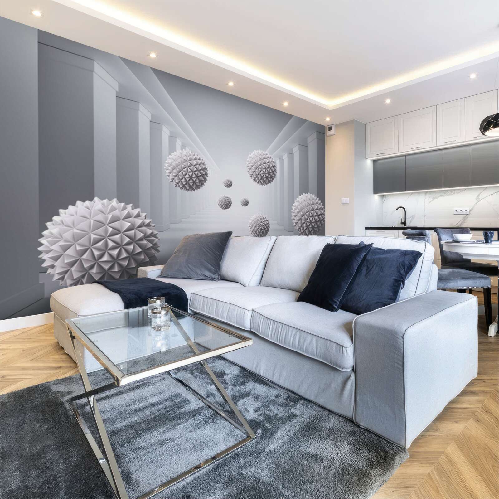 Fototapeta kule znikają w niekończącym się korytarzu