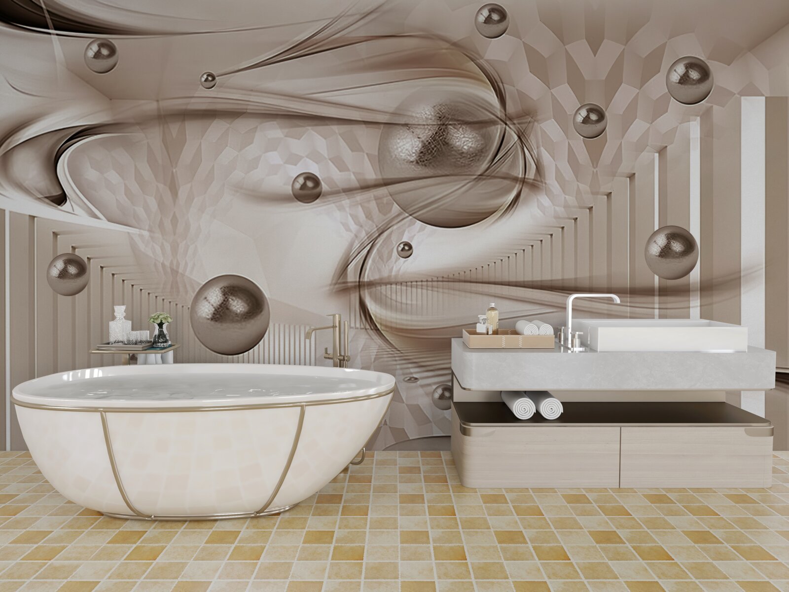 Fototapeta streszczenie różowy jedwab z perłami