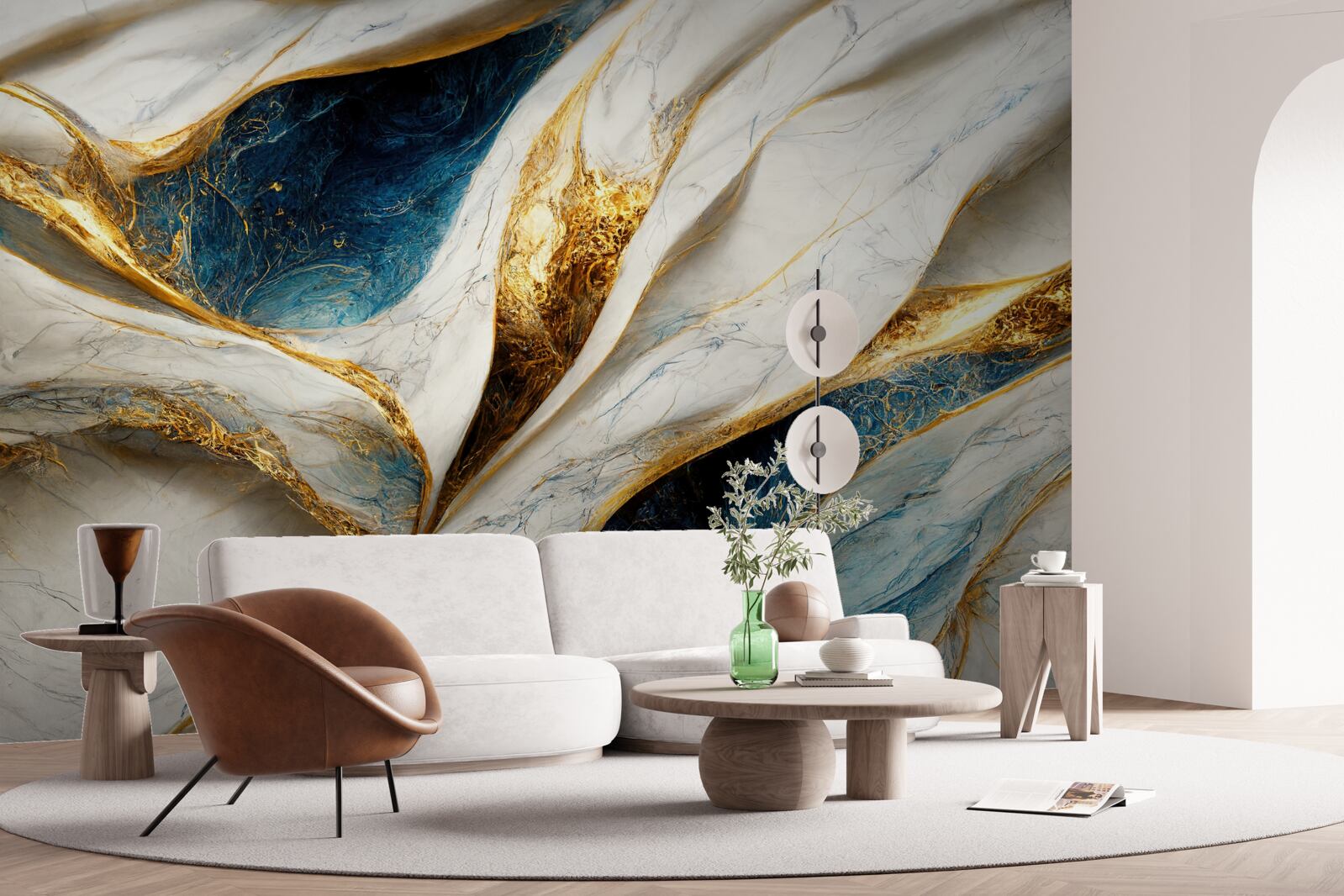 Fototapeta ekskluzywny śnieżnobiały marmur ze złoceniem