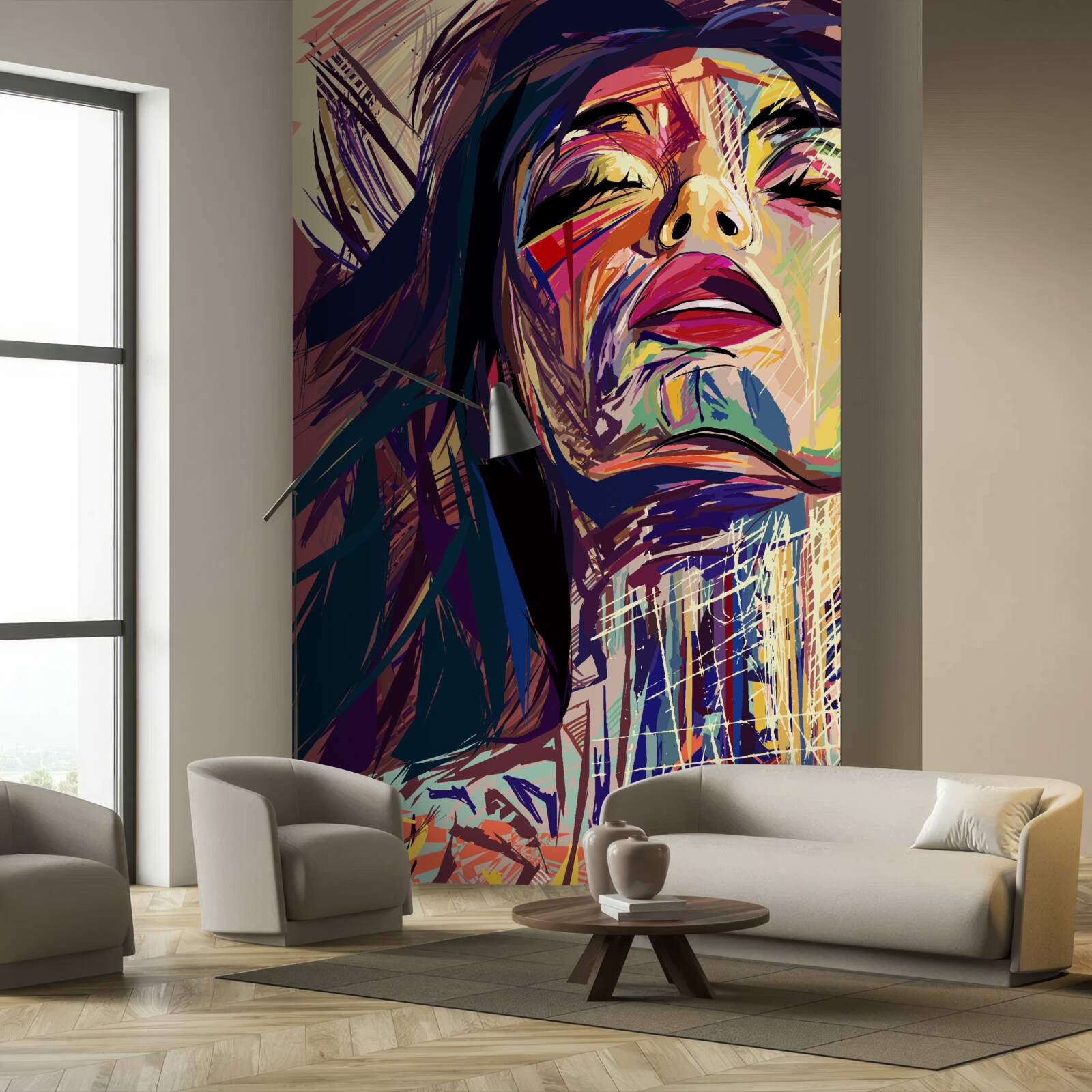 Fototapeta dziewczyna na zdjęciu jest całkowicie pokryta farbą