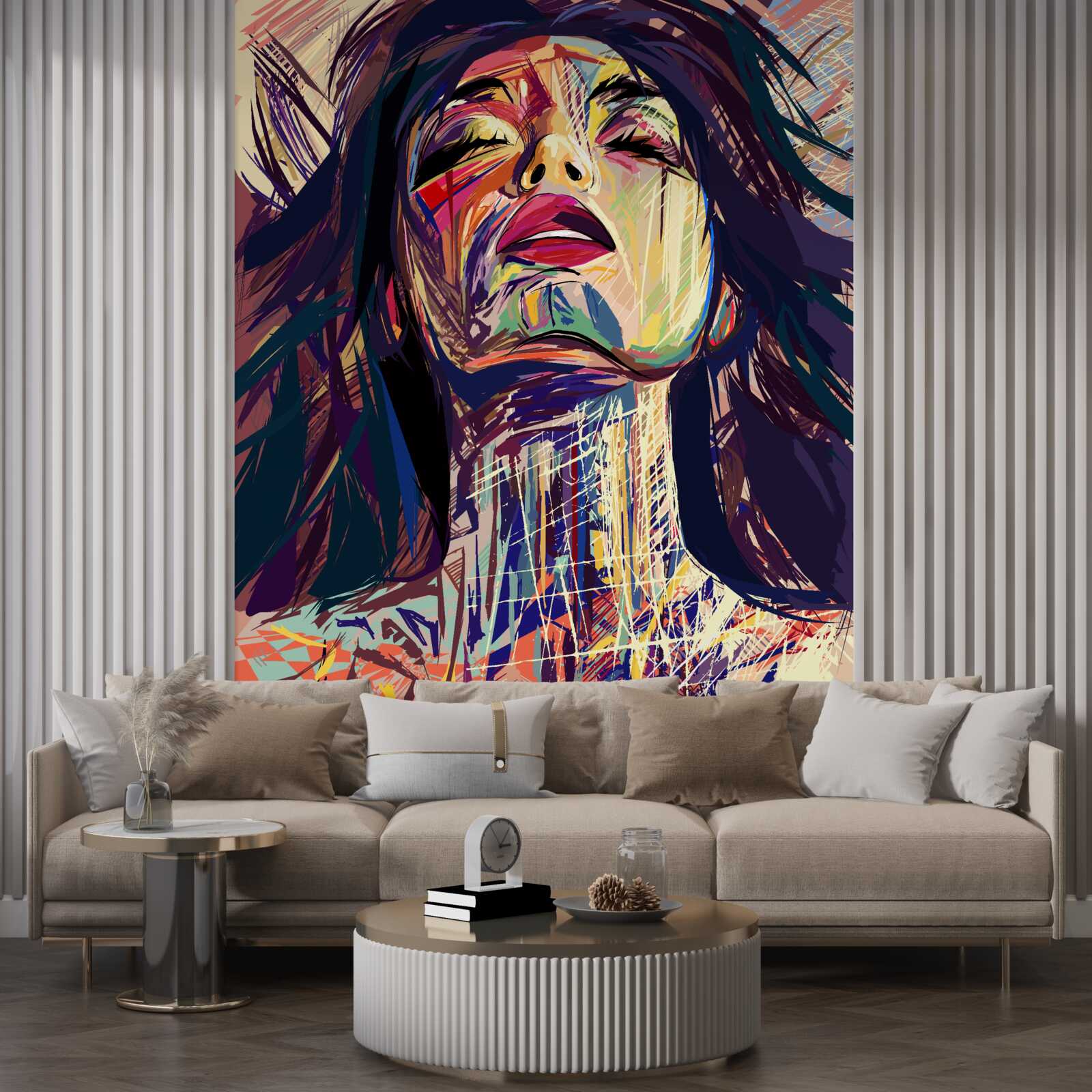 Fototapeta dziewczyna na zdjęciu jest całkowicie pokryta farbą