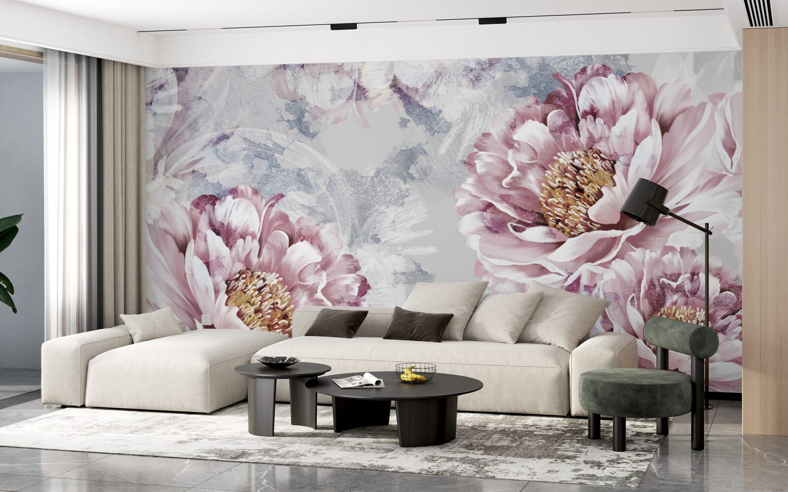 Fototapeta duże różowe piwonie