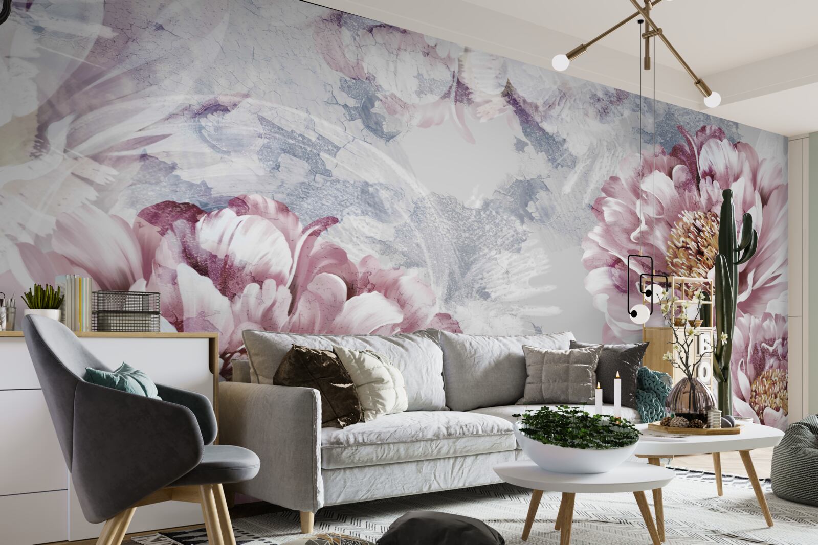 Fototapeta duże różowe piwonie