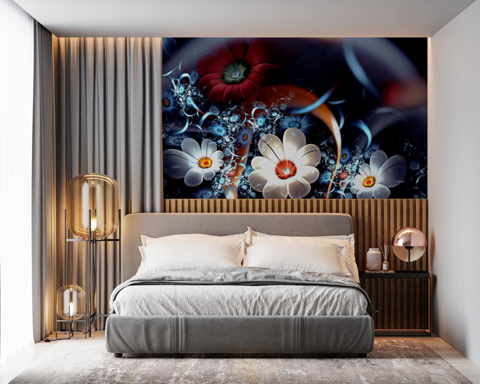 Fototapeta duże kwitnące kwiaty