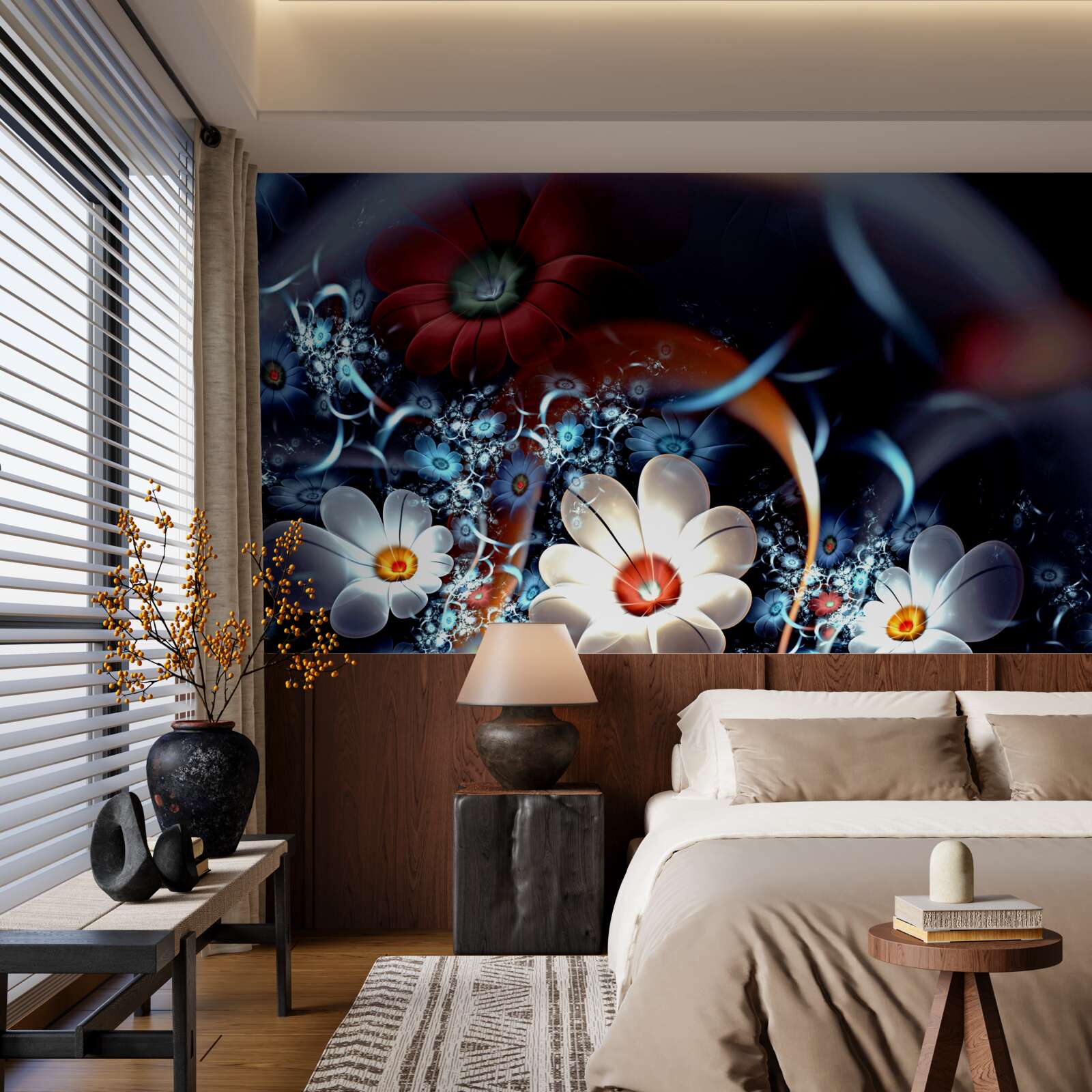 Fototapeta duże kwitnące kwiaty