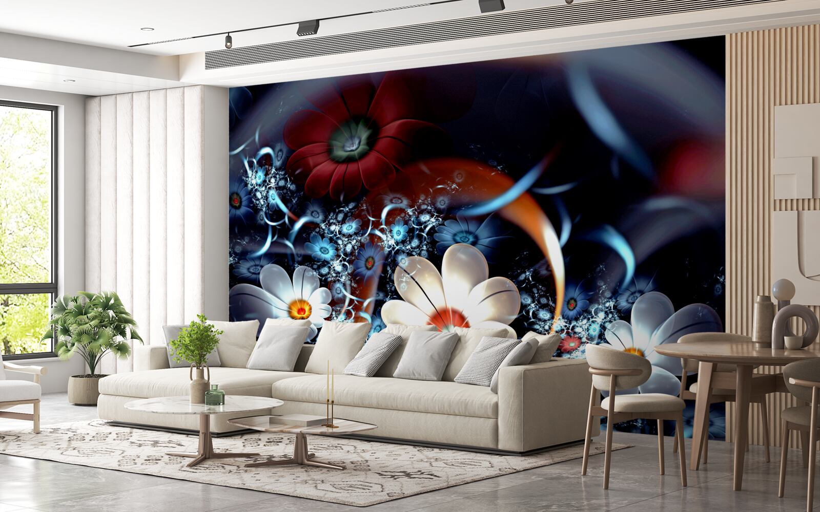 Fototapeta duże kwitnące kwiaty