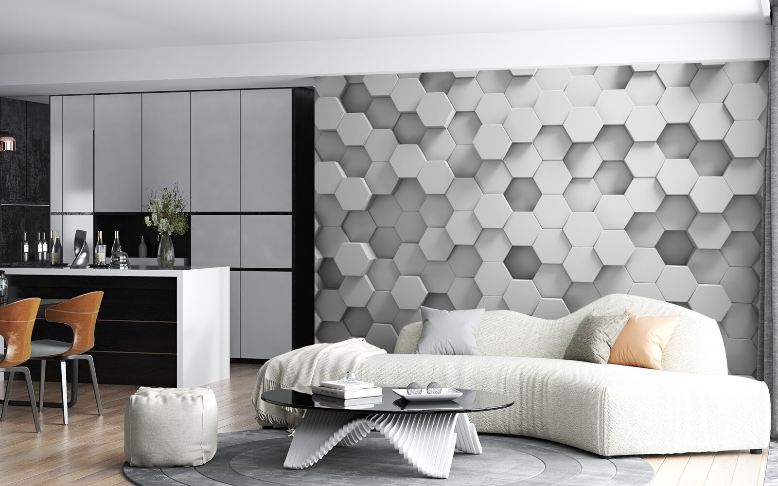 Fototapeta sześciokąty są szare