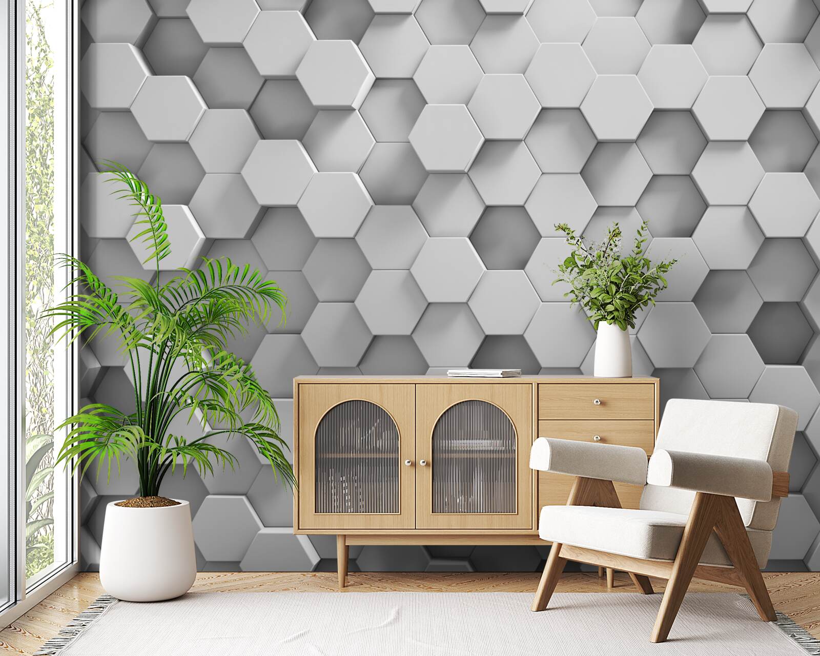 Fototapeta sześciokąty są szare