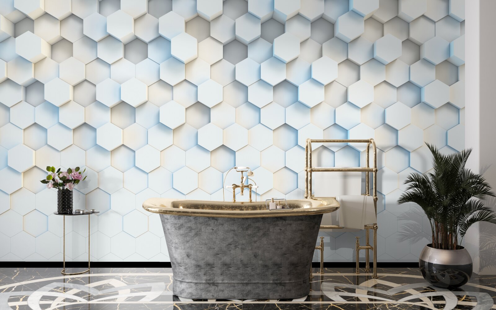 Fototapeta sześciokąty są białe