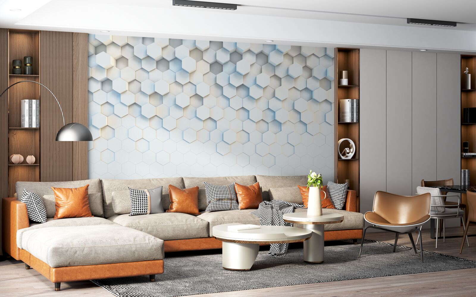 Fototapeta sześciokąty są białe