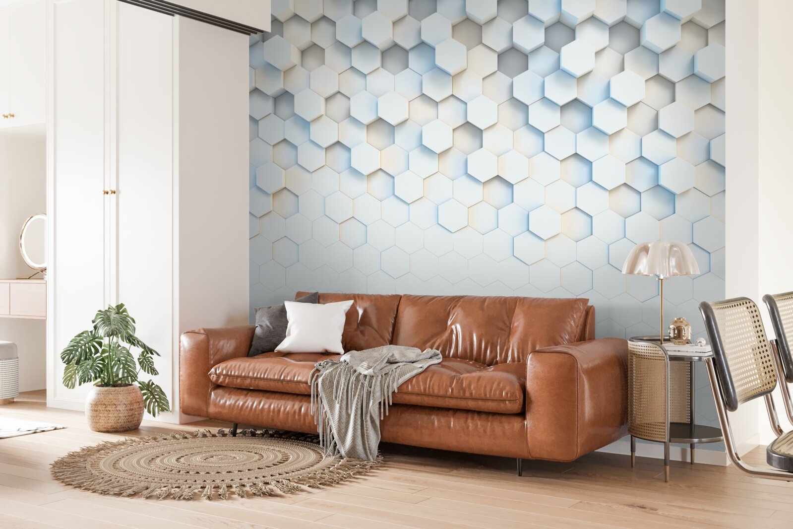 Fototapeta sześciokąty są białe