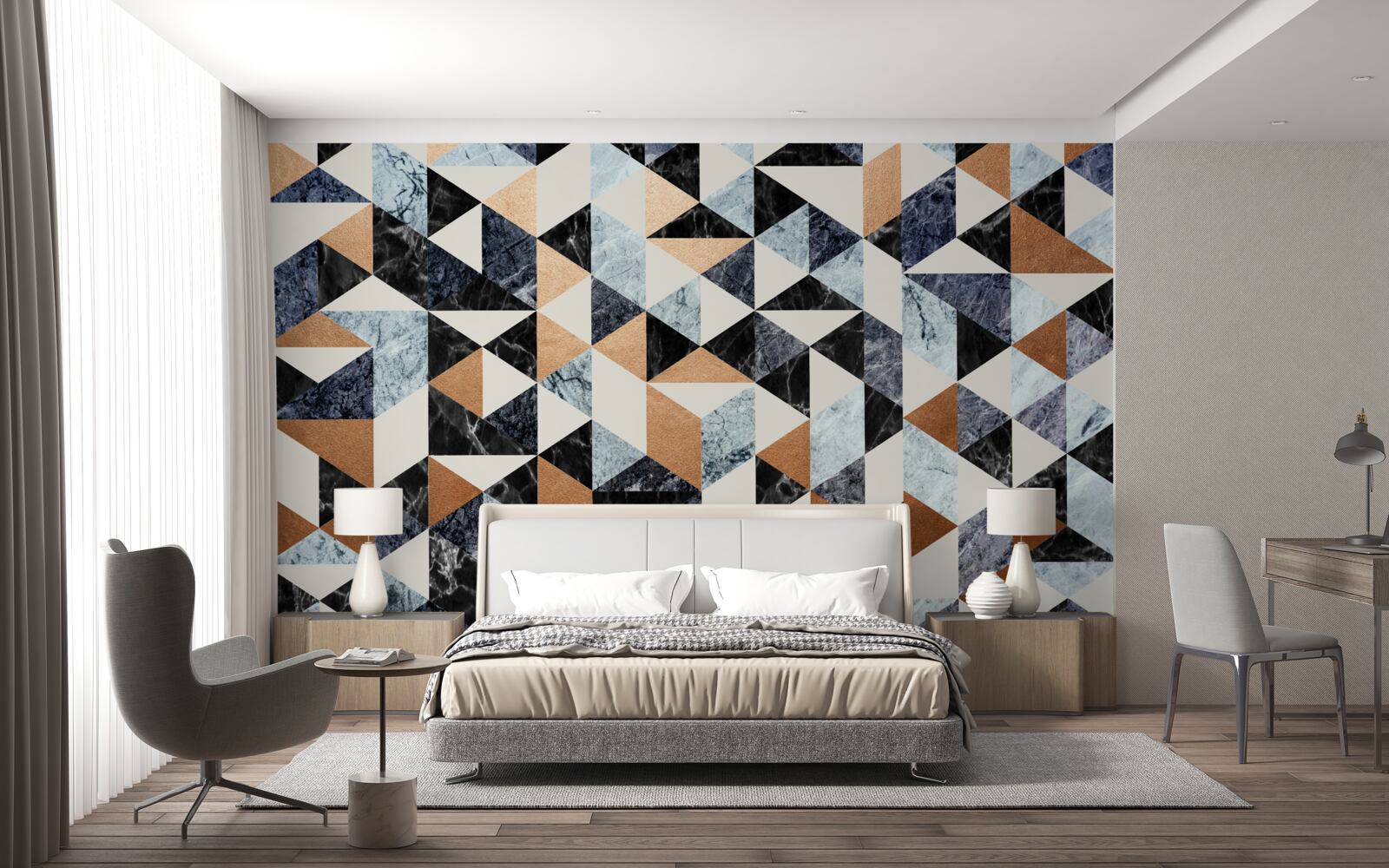 Fototapeta panel abstrakcyjny z wielokolorowymi postaciami