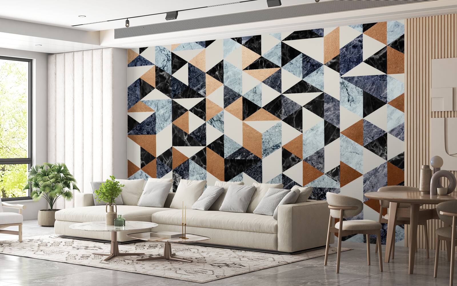 Fototapeta panel abstrakcyjny z wielokolorowymi postaciami