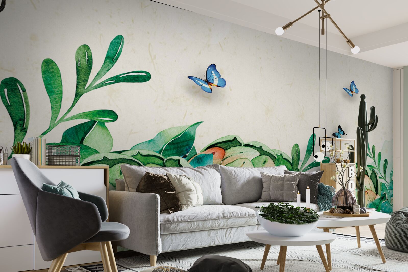 Fototapeta motyle i rośliny