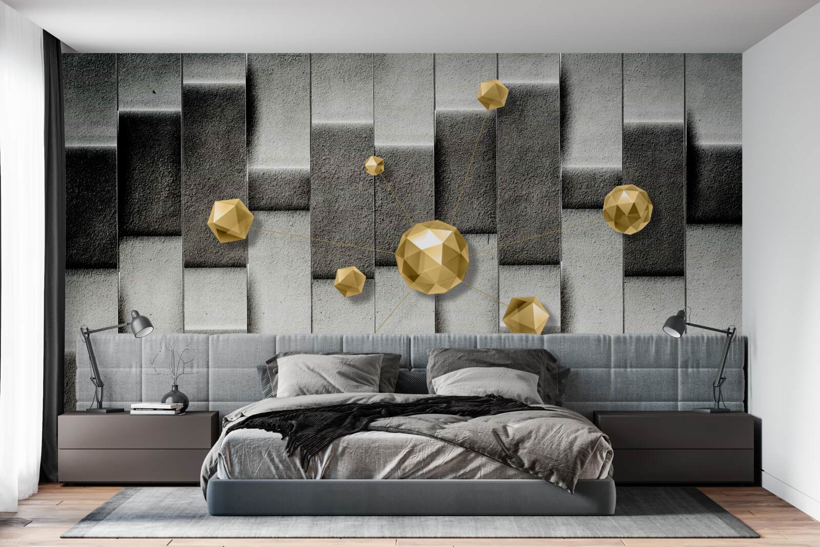 Fototapeta wolumetryczne złote figury