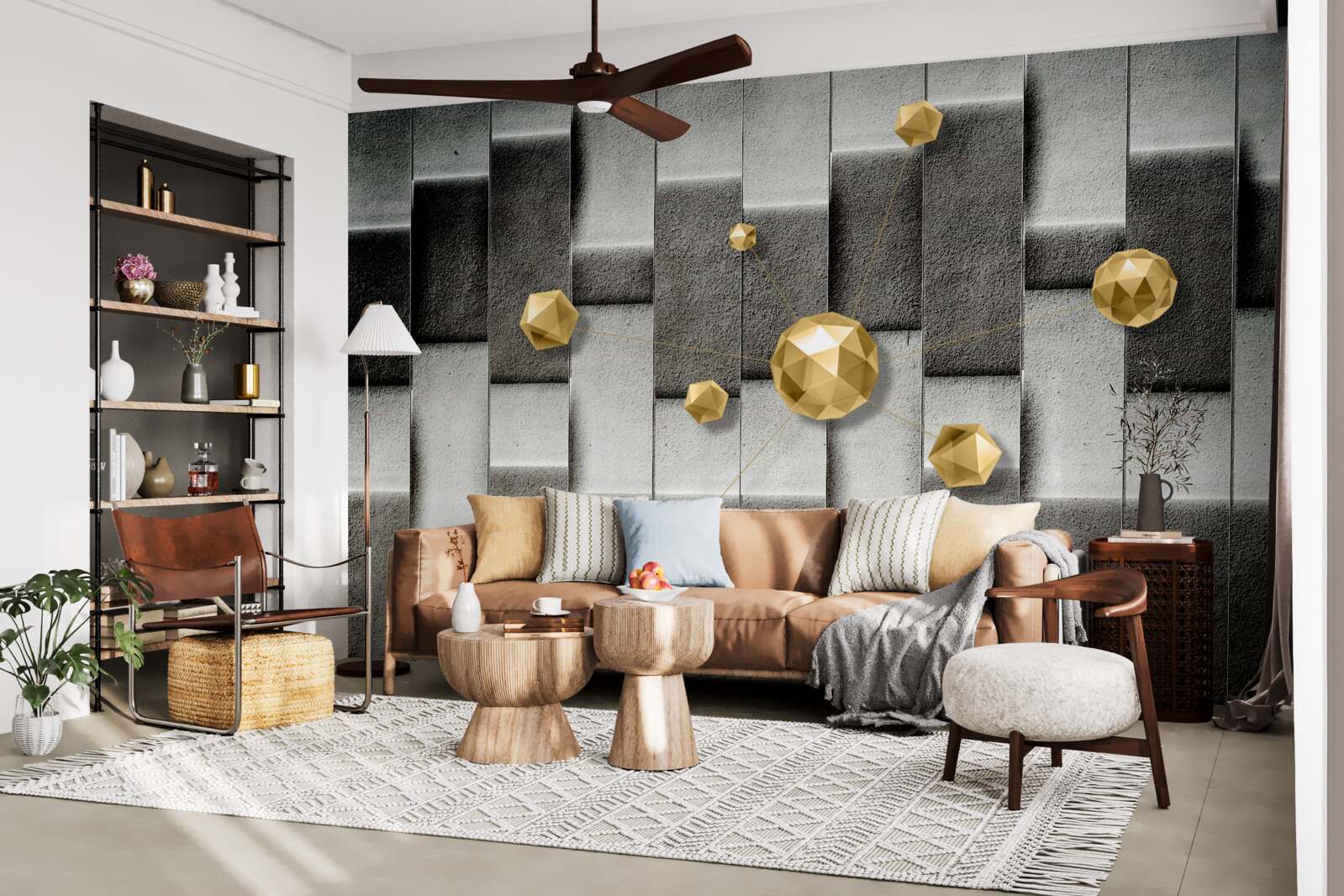 Fototapeta wolumetryczne złote figury