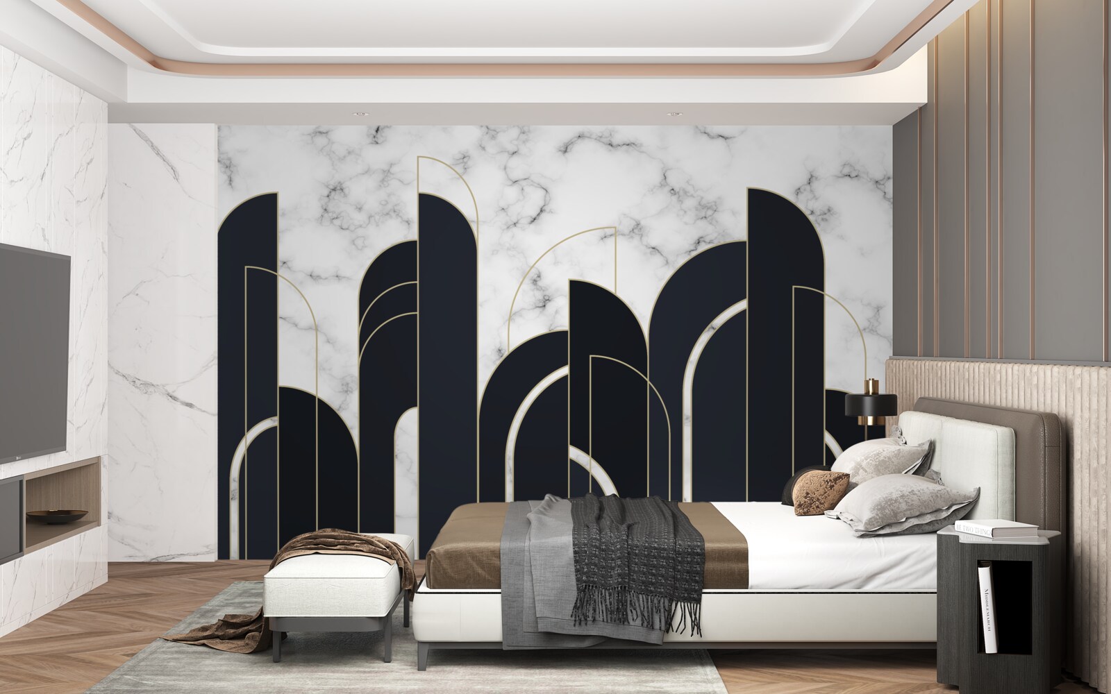 Fototapeta pionowe czarne linie na szarym ekranie powitalnym