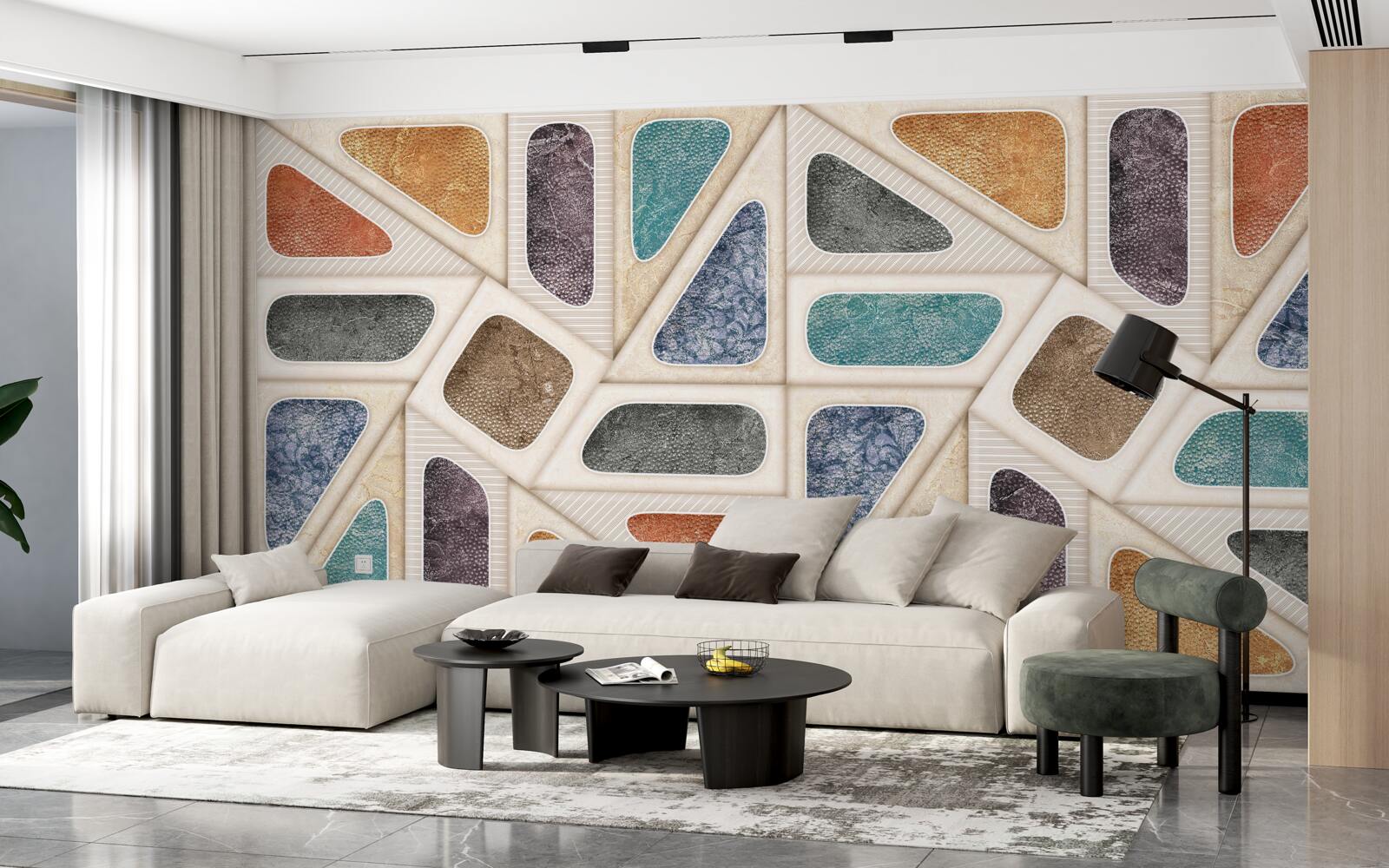 Fototapeta panel złożony z różnych kolorów w stylu mozaiki