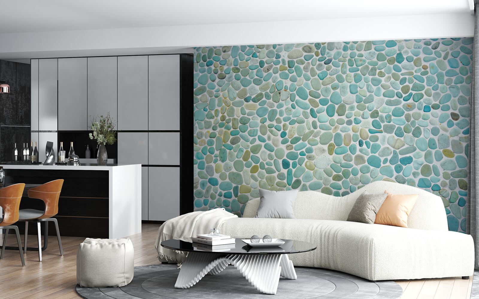 Fototapeta niebieskie kamienie morza