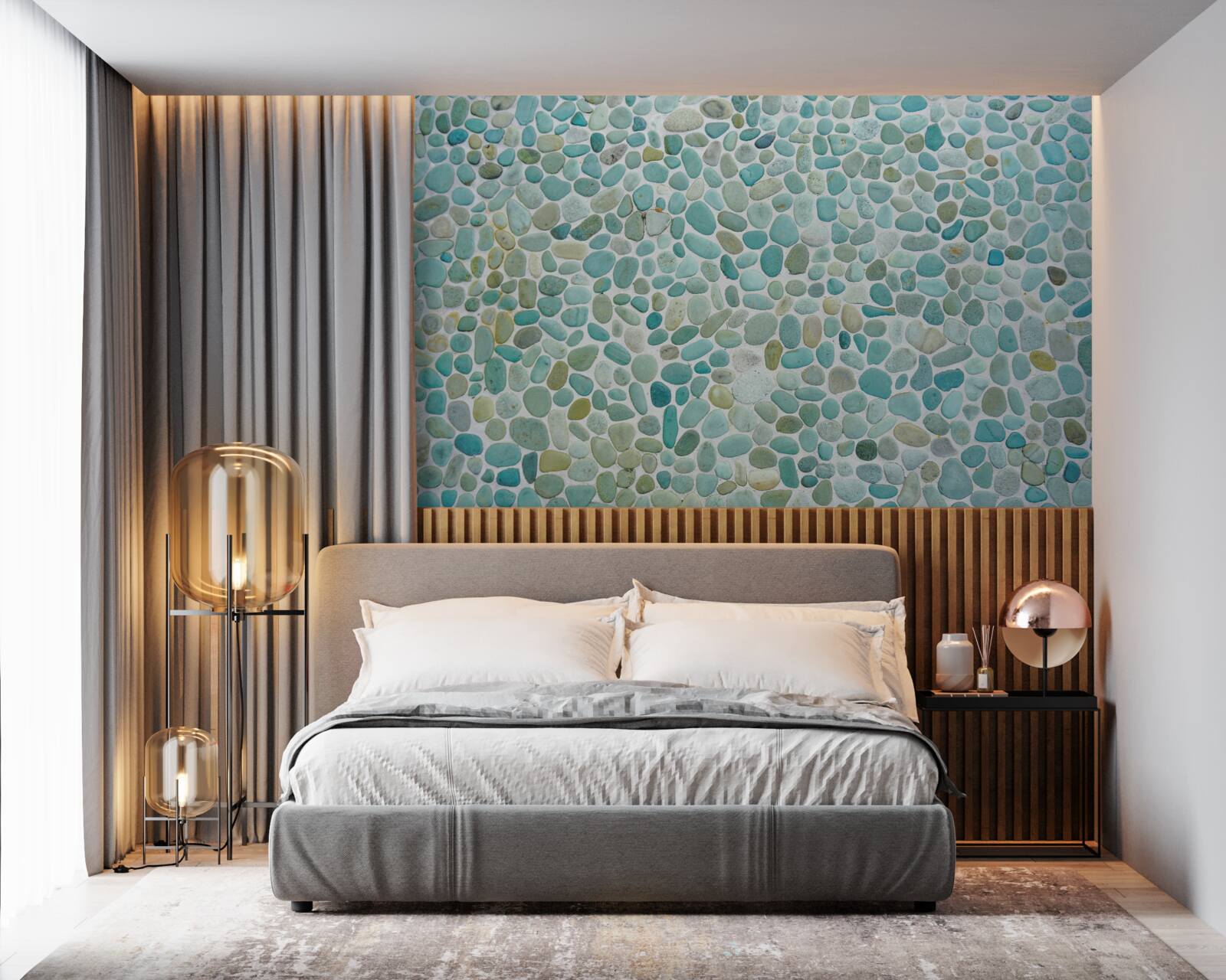 Fototapeta niebieskie kamienie morza