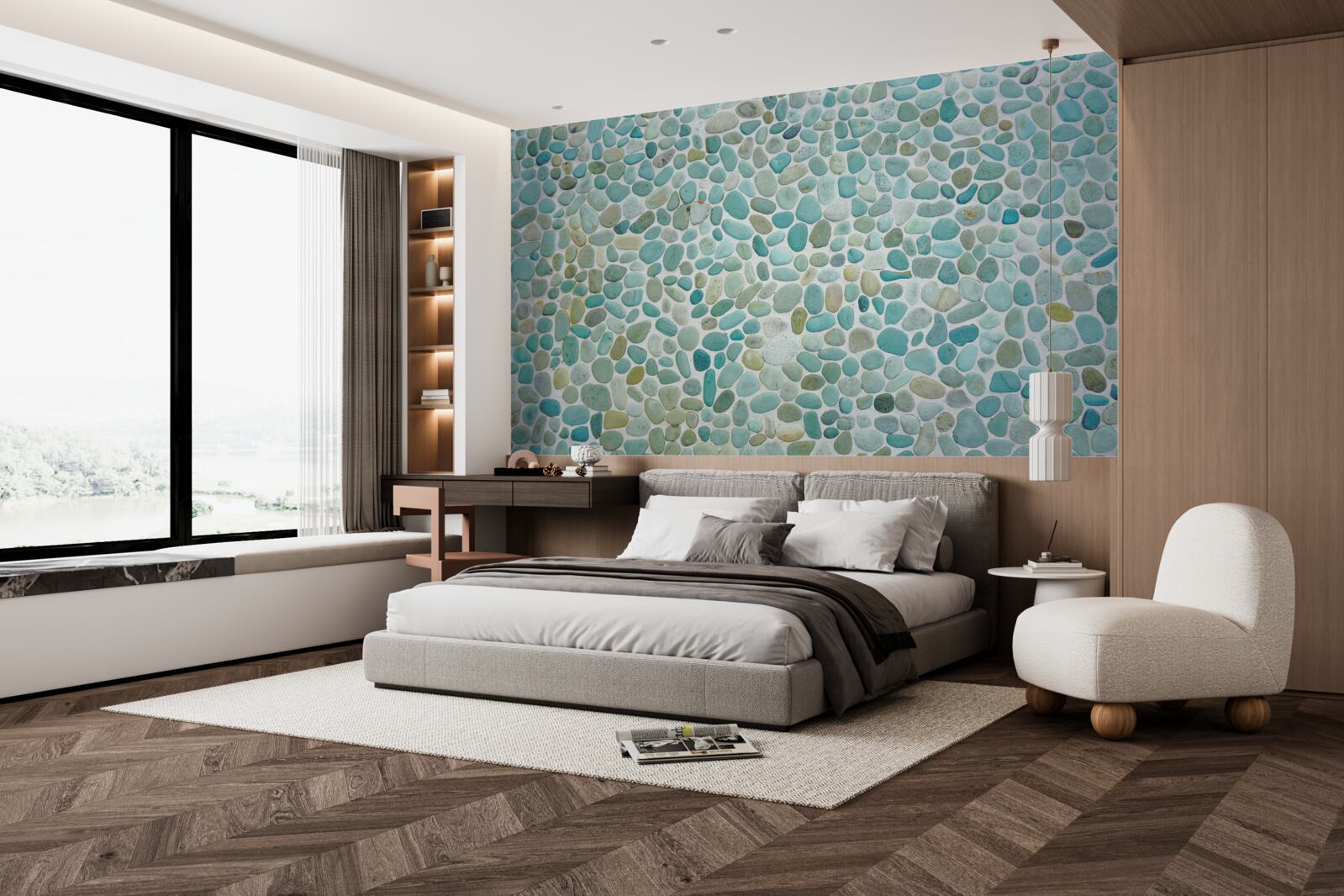 Fototapeta niebieskie kamienie morza