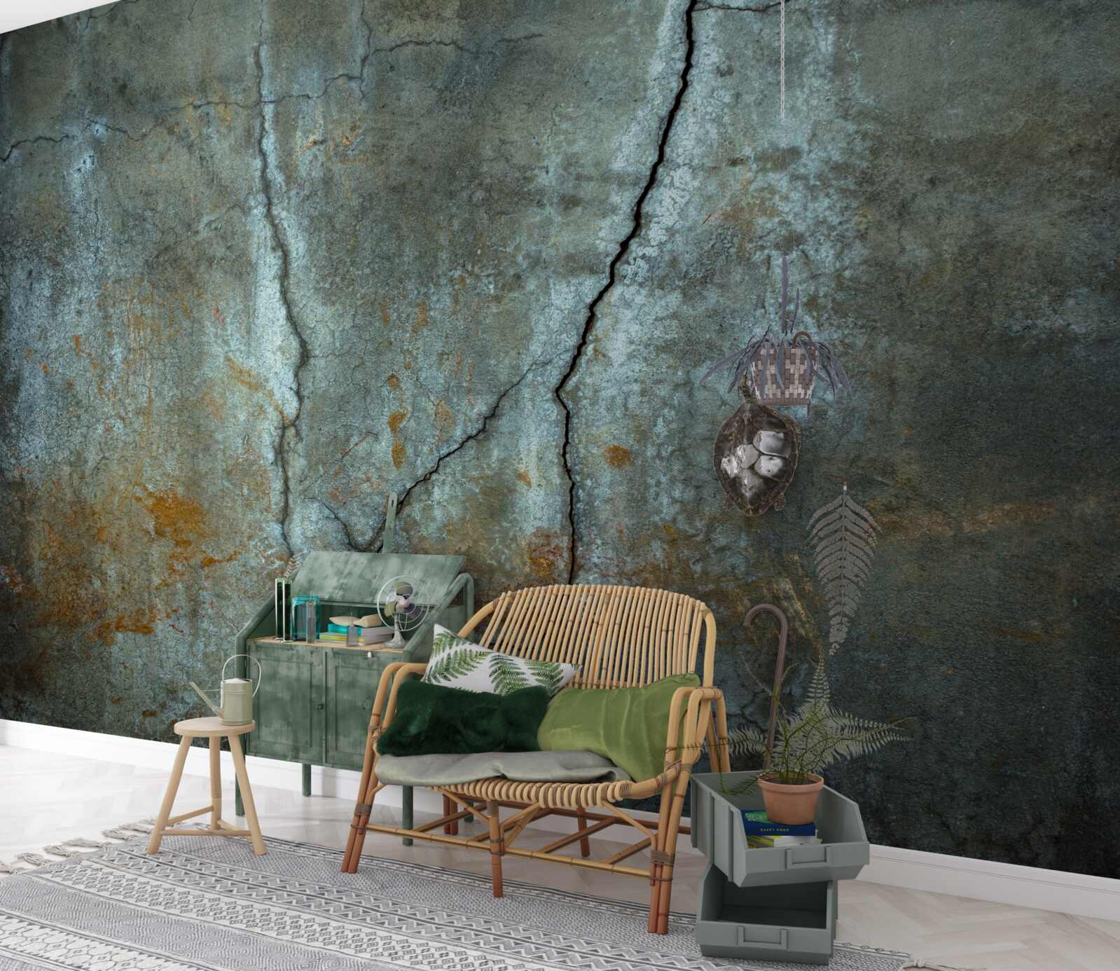 Fototapeta błyskawica rozbłysła nad zalesionym terenem