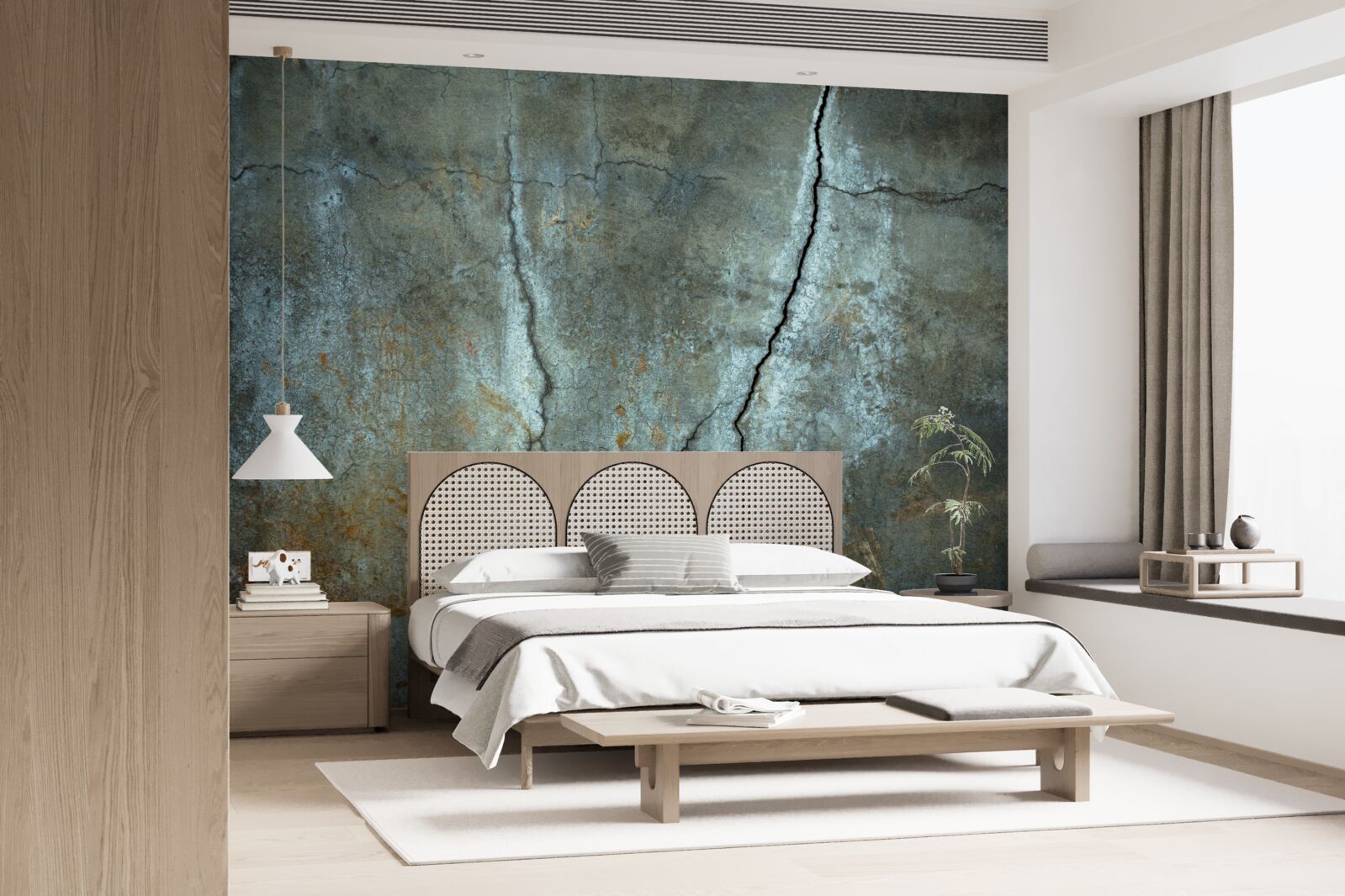 Fototapeta błyskawica rozbłysła nad zalesionym terenem