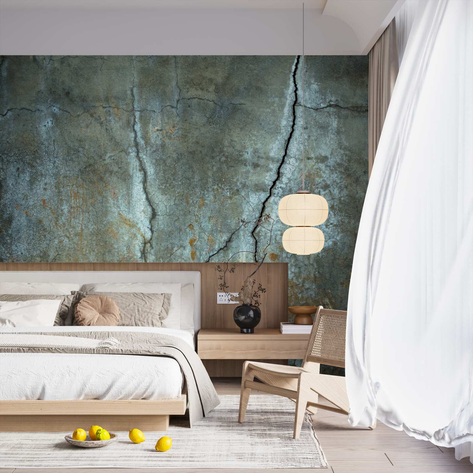 Fototapeta błyskawica rozbłysła nad zalesionym terenem