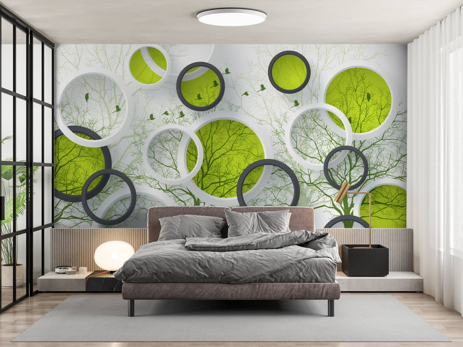 Fototapeta abstrakcyjne koła wypełnione drzewami