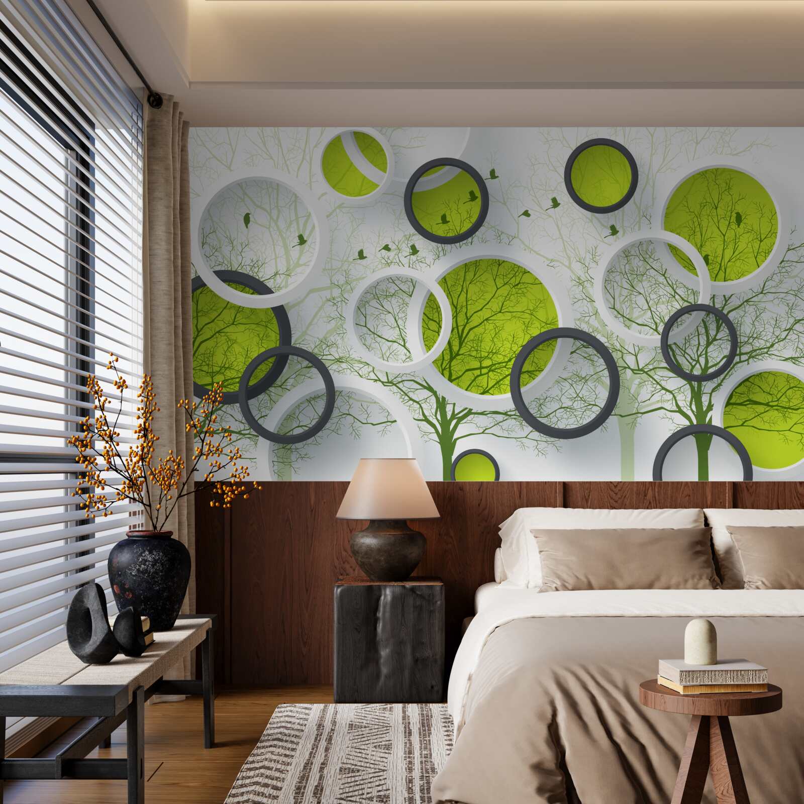 Fototapeta abstrakcyjne koła wypełnione drzewami