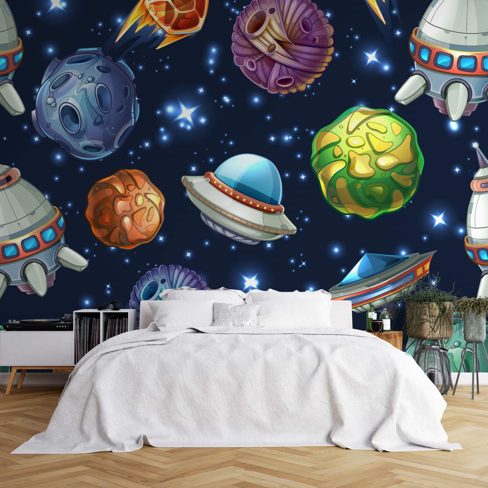 Fototapeta urządzenia lotnicze i komety we wszechświecie