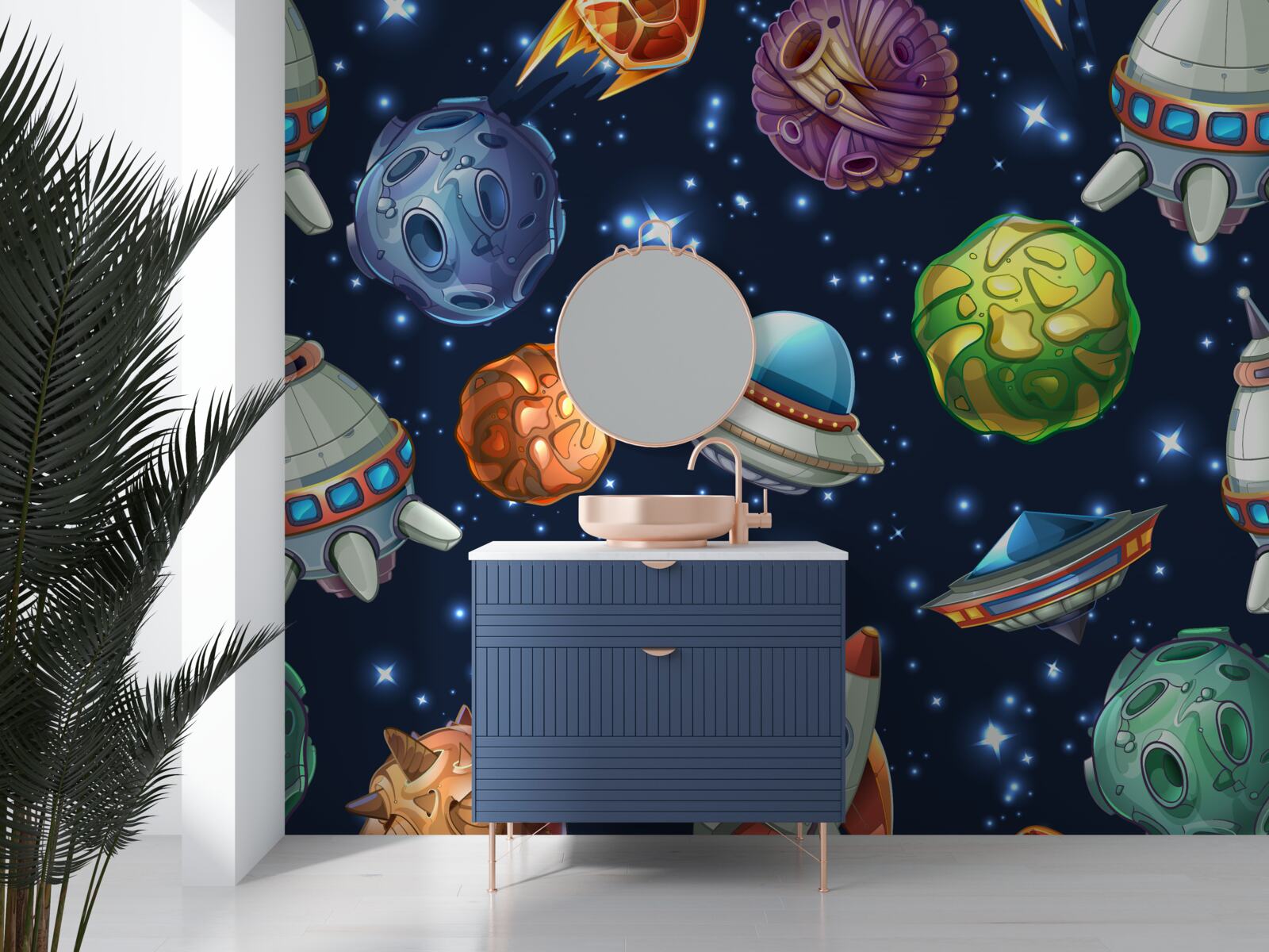 Fototapeta urządzenia lotnicze i komety we wszechświecie