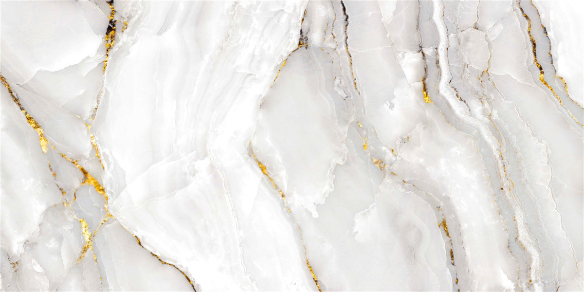 Fototapeta marmur w odcieniach szarości i bieli ze złotymi elementami