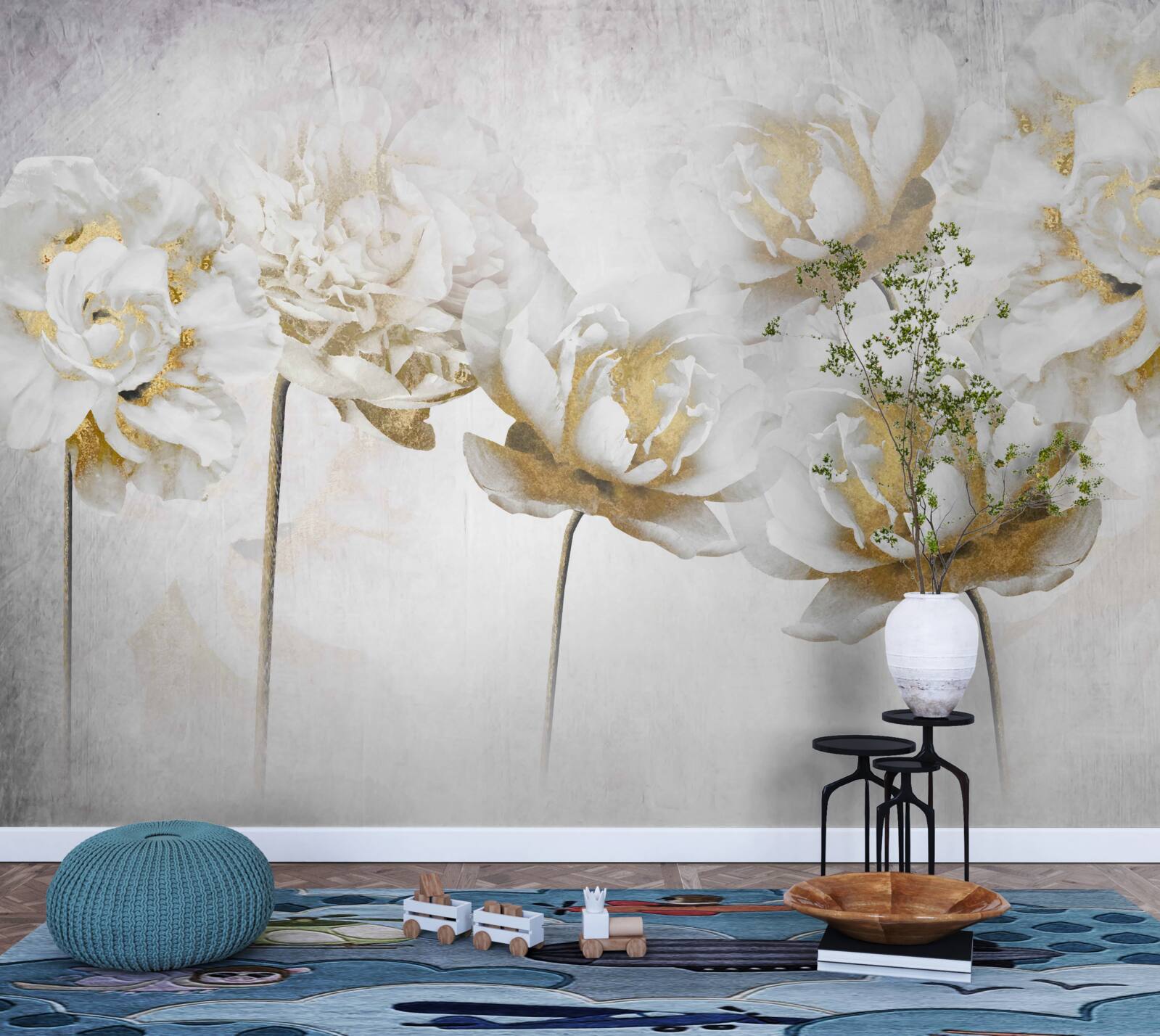 Fototapeta Śliczne, bawełniane kwiatki w kolorze białym