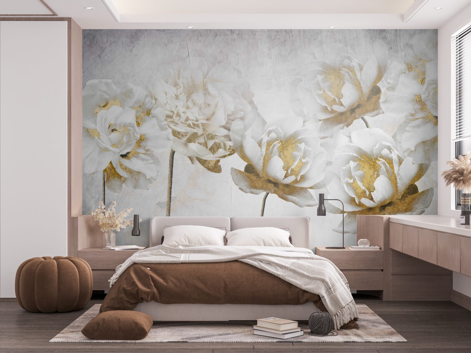 Fototapeta Śliczne, bawełniane kwiatki w kolorze białym